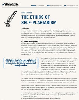 self plagiarism white paper